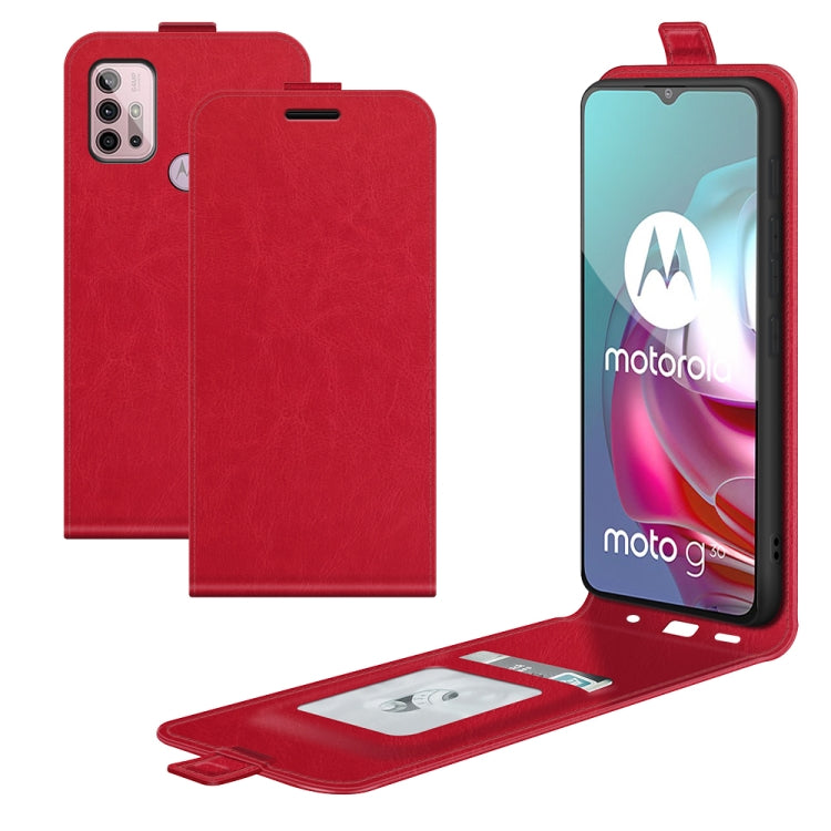 For Motorola Moto G30/G10 R64 Texture Single Vertical Flip Leather Protective Case with Card Slots & Photo Frame