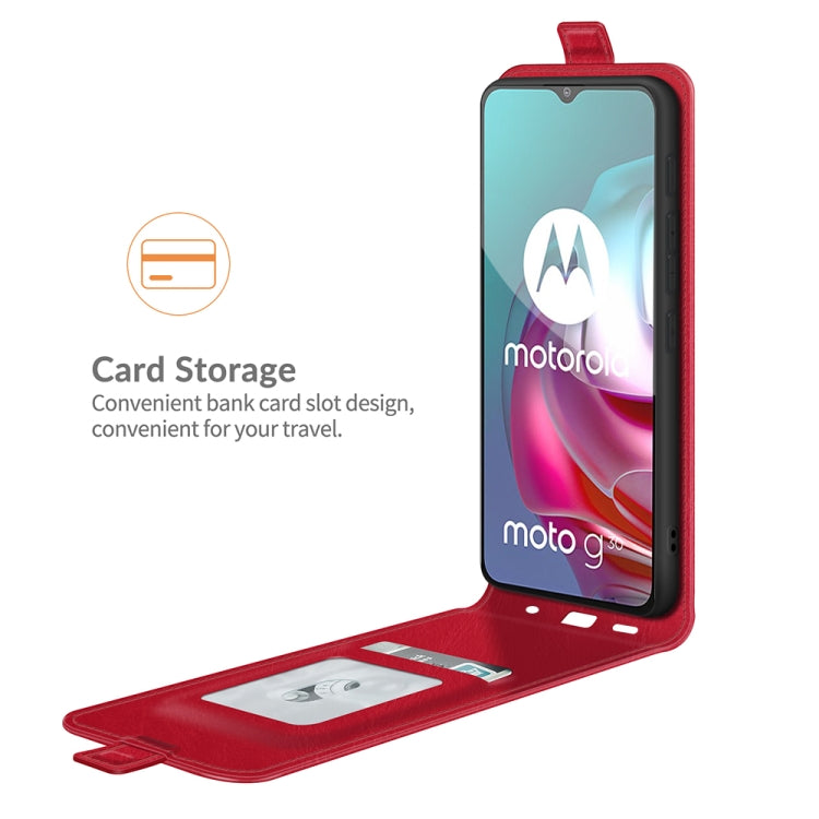 For Motorola Moto G30/G10 R64 Texture Single Vertical Flip Leather Protective Case with Card Slots & Photo Frame