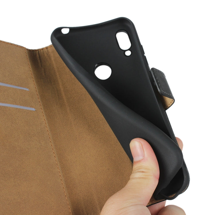 Horizontal Flip Leather Case for Huawei Y6 (2019), with Magnetic Buckle & Holder & Card Slots & Wallet(Black)