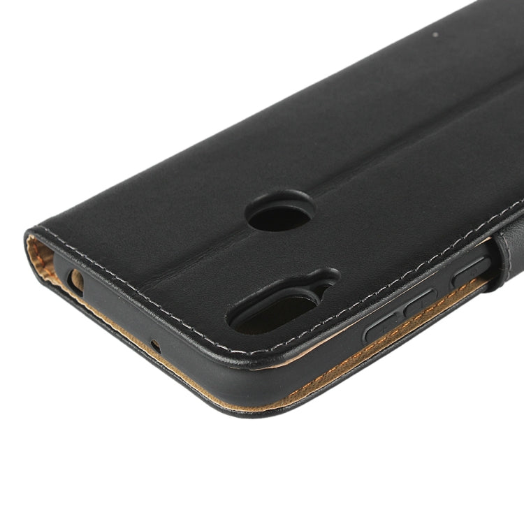 Horizontal Flip Leather Case for Huawei Y6 (2019), with Magnetic Buckle & Holder & Card Slots & Wallet(Black)