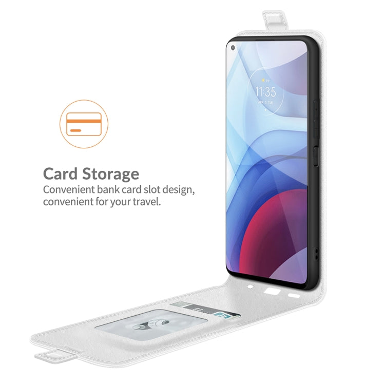 For Motorola Moto G Power 2021 R64 Texture Single Vertical Flip Leather Protective Case with Card Slots & Photo Frame