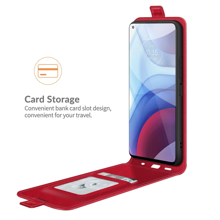 For Motorola Moto G Power 2021 R64 Texture Single Vertical Flip Leather Protective Case with Card Slots & Photo Frame