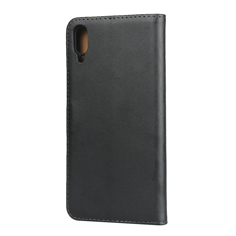 Horizontal Flip Leather Case for Huawei Y6 Pro (2019), with Magnetic Buckle & Holder & Card Slots & Wallet(Black)