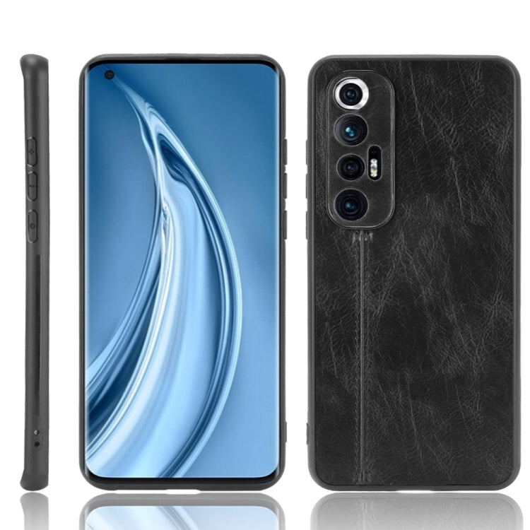 For Xiaomi Mi 10S Shockproof Sewing Cow Pattern Skin PC + PU + TPU Case