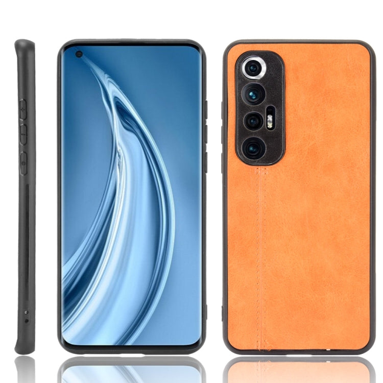 For Xiaomi Mi 10S Shockproof Sewing Cow Pattern Skin PC + PU + TPU Case