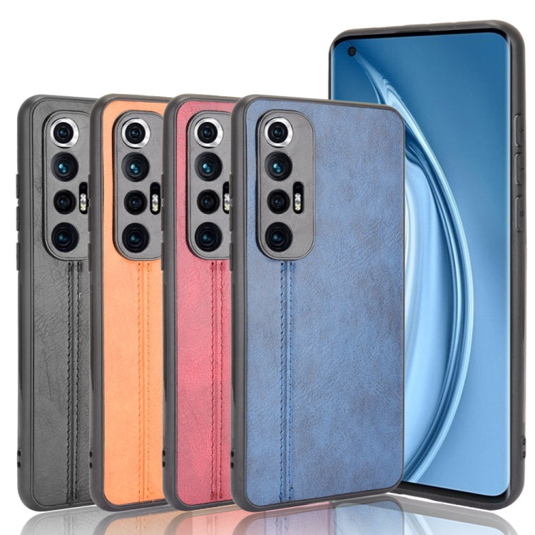 For Xiaomi Mi 10S Shockproof Sewing Cow Pattern Skin PC + PU + TPU Case