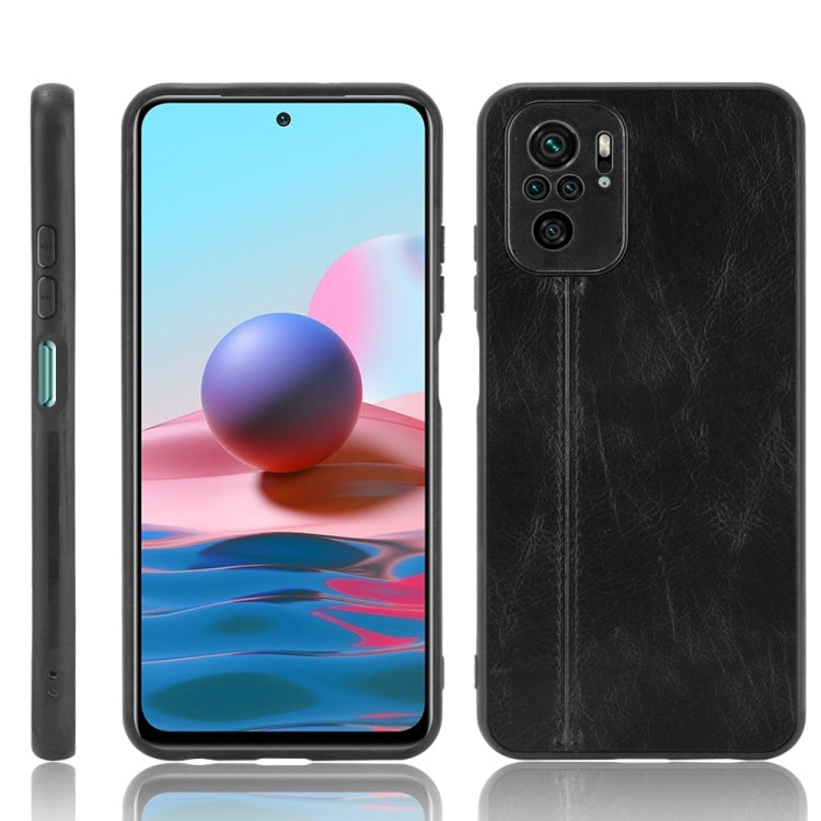 For Xiaomi Redmi Note 10 4G / Note 10S Shockproof Sewing Cow Pattern Skin PC + PU + TPU Case