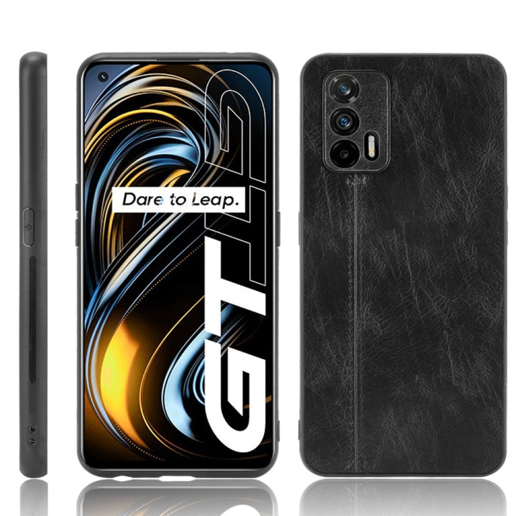 For OPPO Realme GT Shockproof Sewing Cow Pattern Skin PC + PU + TPU Case