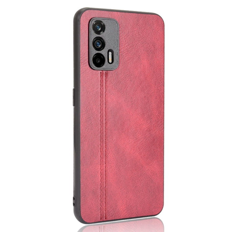 For OPPO Realme GT Shockproof Sewing Cow Pattern Skin PC + PU + TPU Case