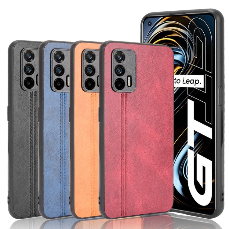 For OPPO Realme GT Shockproof Sewing Cow Pattern Skin PC + PU + TPU Case