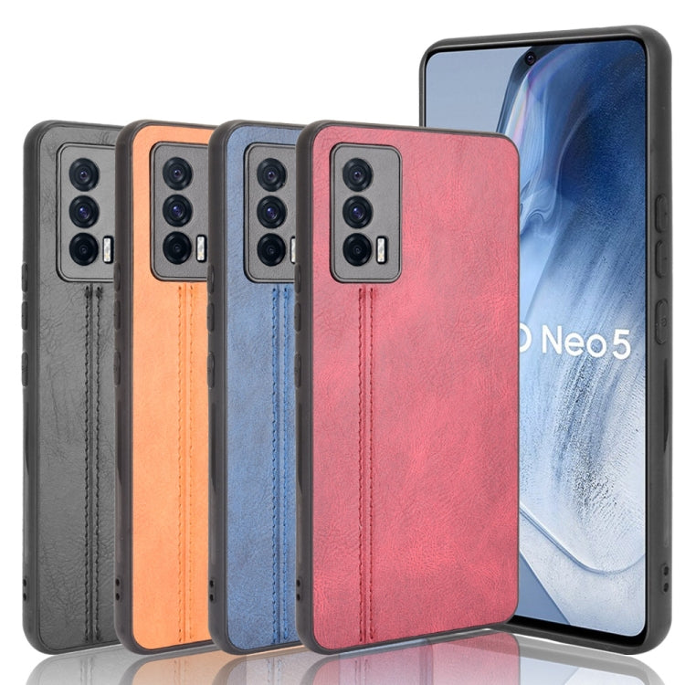 For vivo iQOO Neo5 Shockproof Sewing Cow Pattern Skin PC + PU + TPU Case