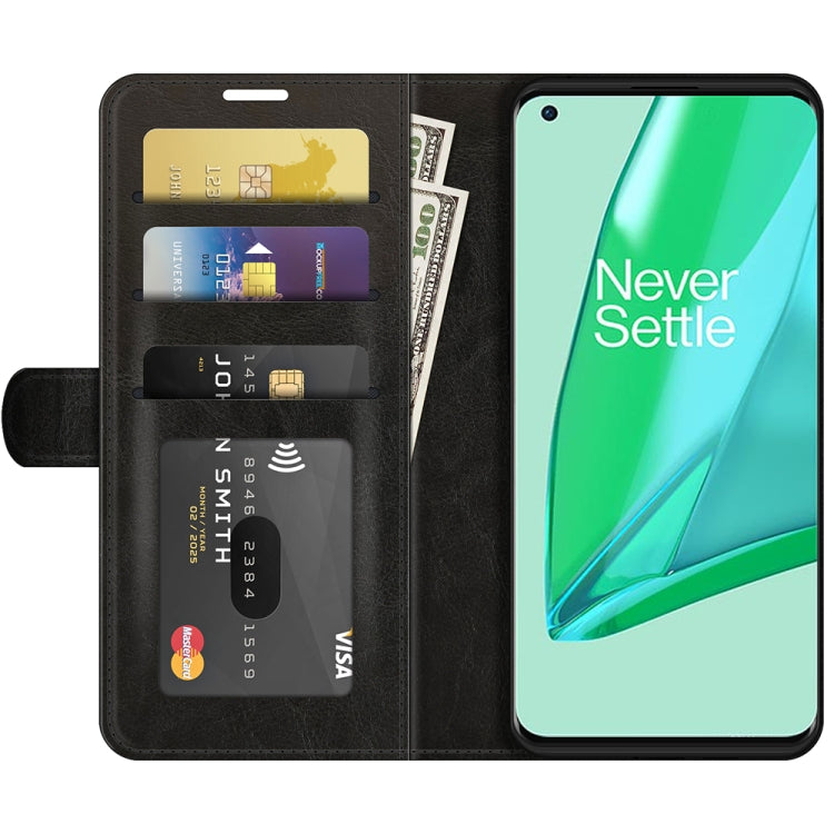 For OnePlus 9 Pro R64 Texture Single Horizontal Flip Protective Case with Holder & Card Slots & Wallet& Photo Frame