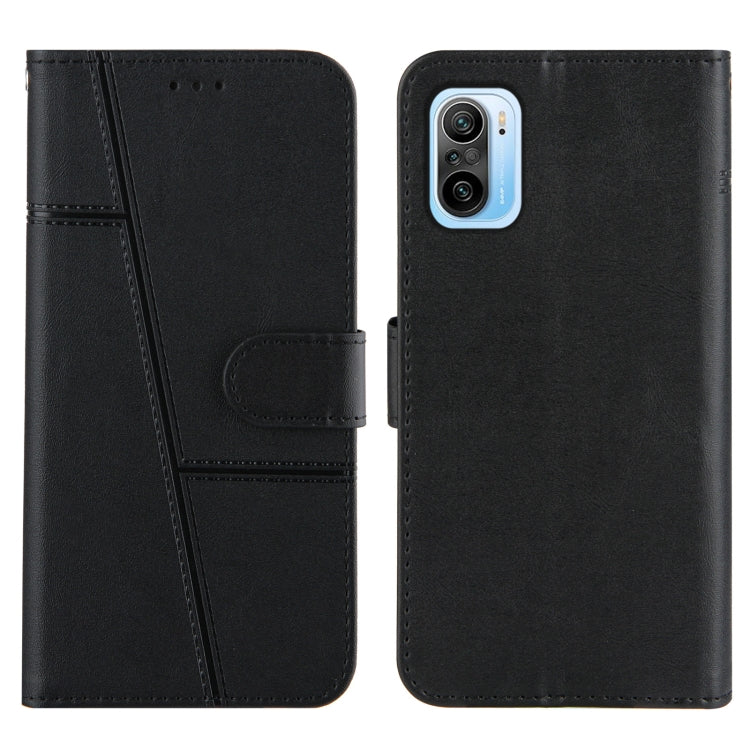 For Xiaomi Redmi K40 / K40 Pro / POCO F3 Stitching Calf Texture Buckle Horizontal Flip Leather Case with Holder & Card Slots & Wallet & Lanyard
