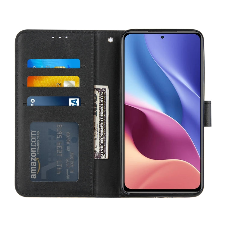 For Xiaomi Redmi K40 / K40 Pro / POCO F3 Stitching Calf Texture Buckle Horizontal Flip Leather Case with Holder & Card Slots & Wallet & Lanyard