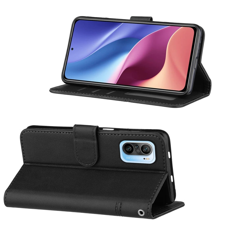 For Xiaomi Redmi K40 / K40 Pro / POCO F3 Stitching Calf Texture Buckle Horizontal Flip Leather Case with Holder & Card Slots & Wallet & Lanyard
