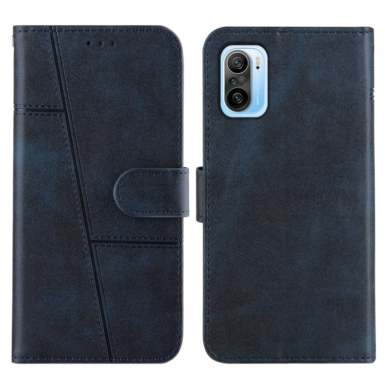 For Xiaomi Redmi K40 / K40 Pro / POCO F3 Stitching Calf Texture Buckle Horizontal Flip Leather Case with Holder & Card Slots & Wallet & Lanyard