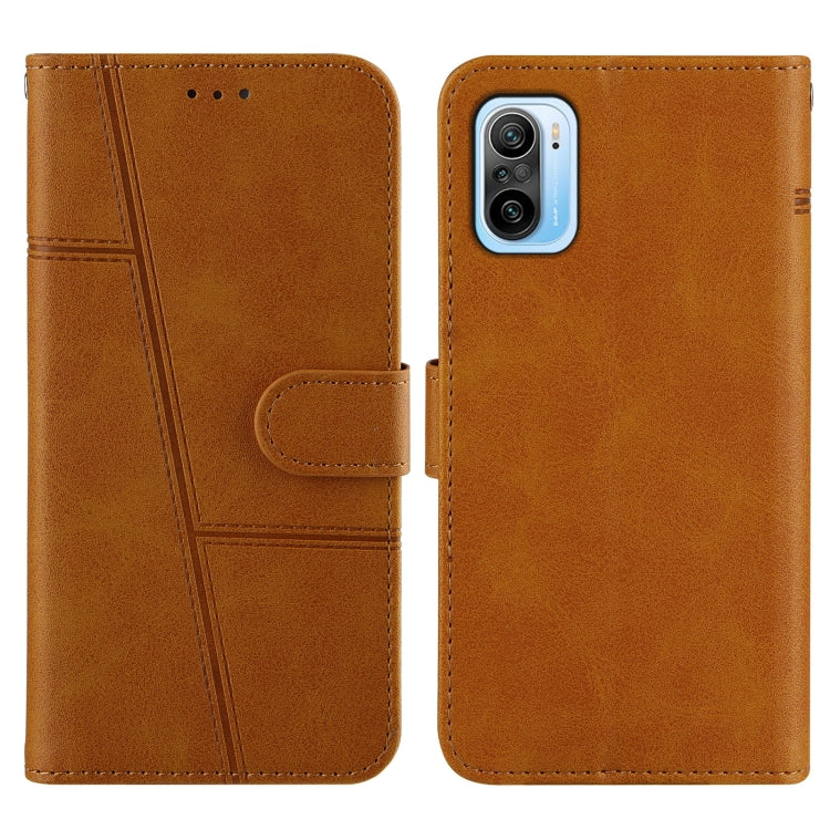 For Xiaomi Redmi K40 / K40 Pro / POCO F3 Stitching Calf Texture Buckle Horizontal Flip Leather Case with Holder & Card Slots & Wallet & Lanyard
