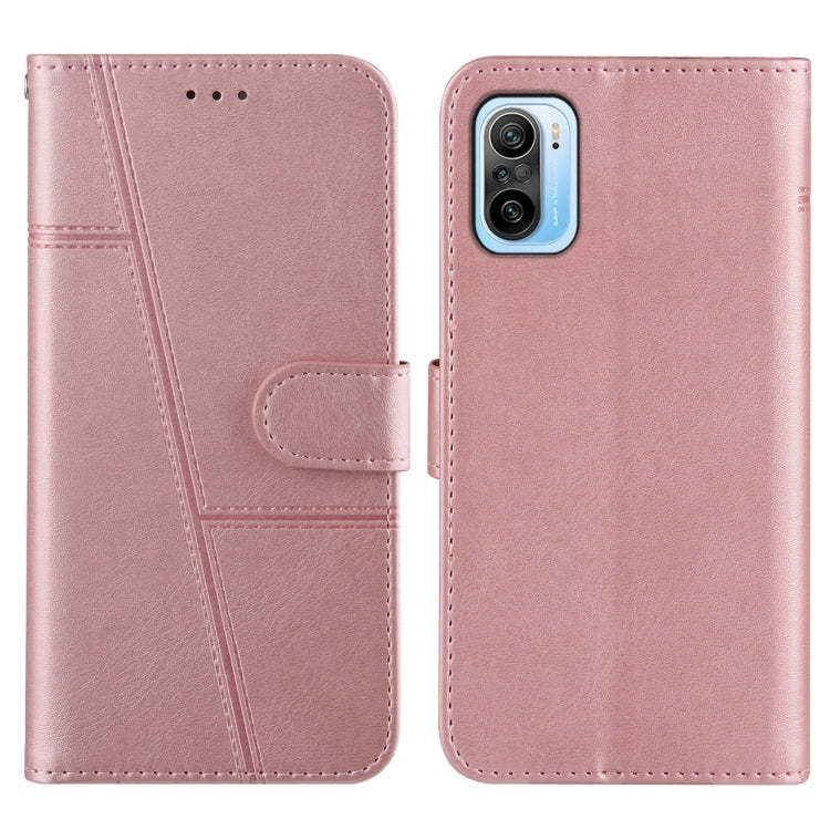 For Xiaomi Redmi K40 / K40 Pro / POCO F3 Stitching Calf Texture Buckle Horizontal Flip Leather Case with Holder & Card Slots & Wallet & Lanyard