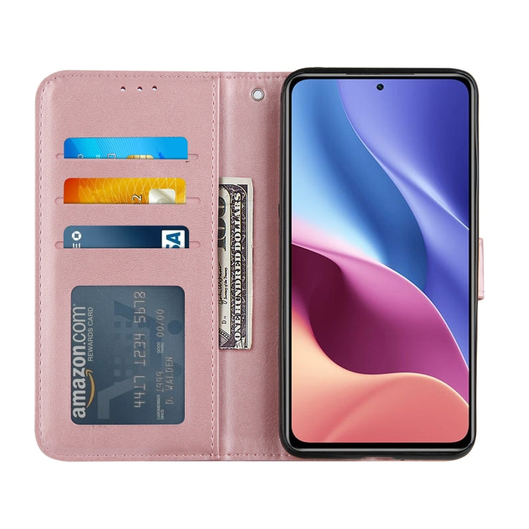 For Xiaomi Redmi K40 / K40 Pro / POCO F3 Stitching Calf Texture Buckle Horizontal Flip Leather Case with Holder & Card Slots & Wallet & Lanyard