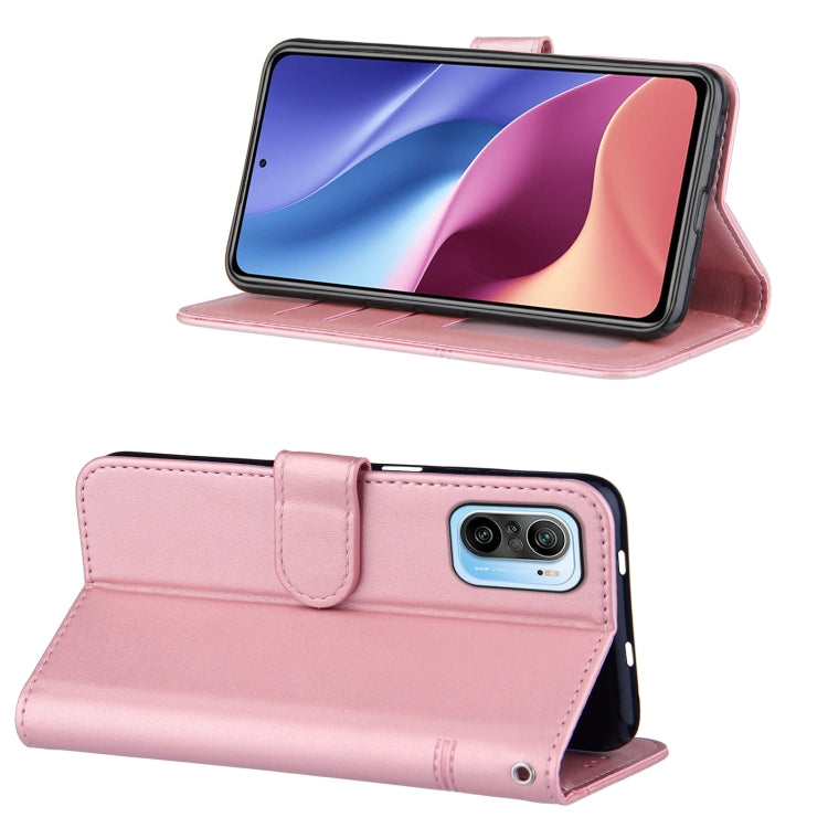 For Xiaomi Redmi K40 / K40 Pro / POCO F3 Stitching Calf Texture Buckle Horizontal Flip Leather Case with Holder & Card Slots & Wallet & Lanyard