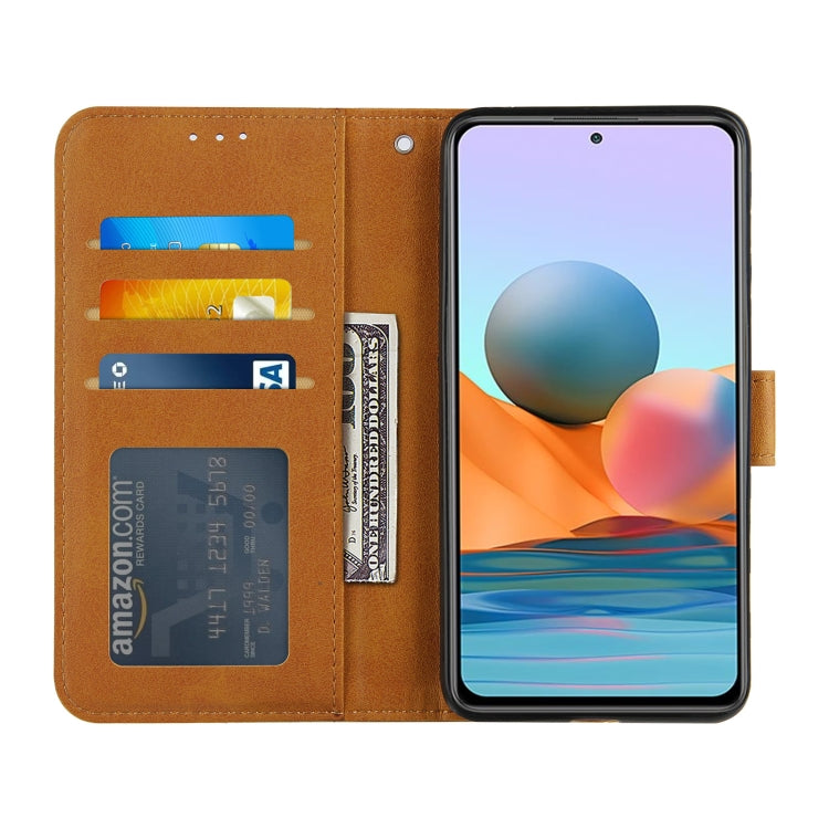 For Xiaomi Redmi Note 10 Pro /Note 10 Pro Max Stitching Calf Texture Buckle Horizontal Flip Leather Case with Holder & Card Slots & Wallet & Lanyard