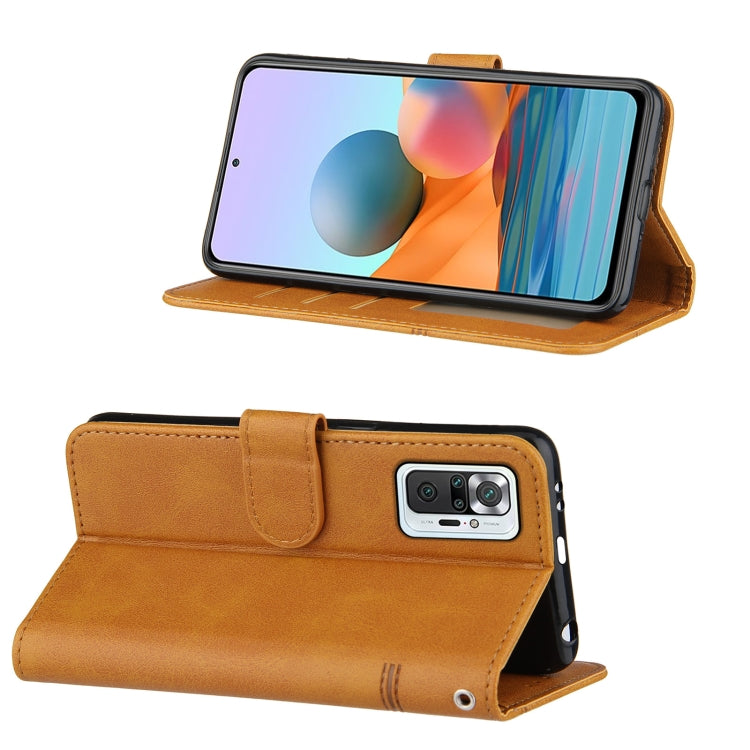 For Xiaomi Redmi Note 10 Pro /Note 10 Pro Max Stitching Calf Texture Buckle Horizontal Flip Leather Case with Holder & Card Slots & Wallet & Lanyard