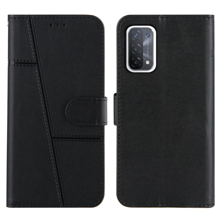 For OPPO A93 5G / A74 5G Stitching Calf Texture Buckle Horizontal Flip Leather Case with Holder & Card Slots & Wallet & Lanyard