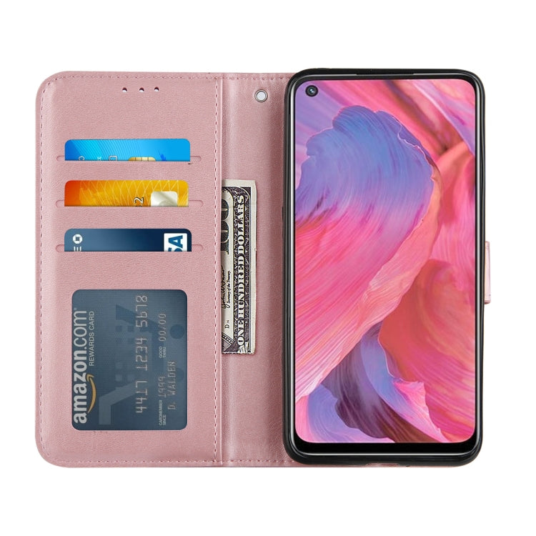 For OPPO A93 5G / A74 5G Stitching Calf Texture Buckle Horizontal Flip Leather Case with Holder & Card Slots & Wallet & Lanyard