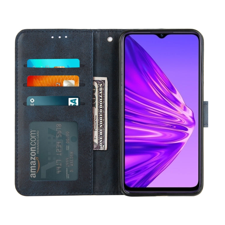 For OPPO Realme 5 / 6i Stitching Calf Texture Buckle Horizontal Flip Leather Case with Holder & Card Slots & Wallet & Lanyard