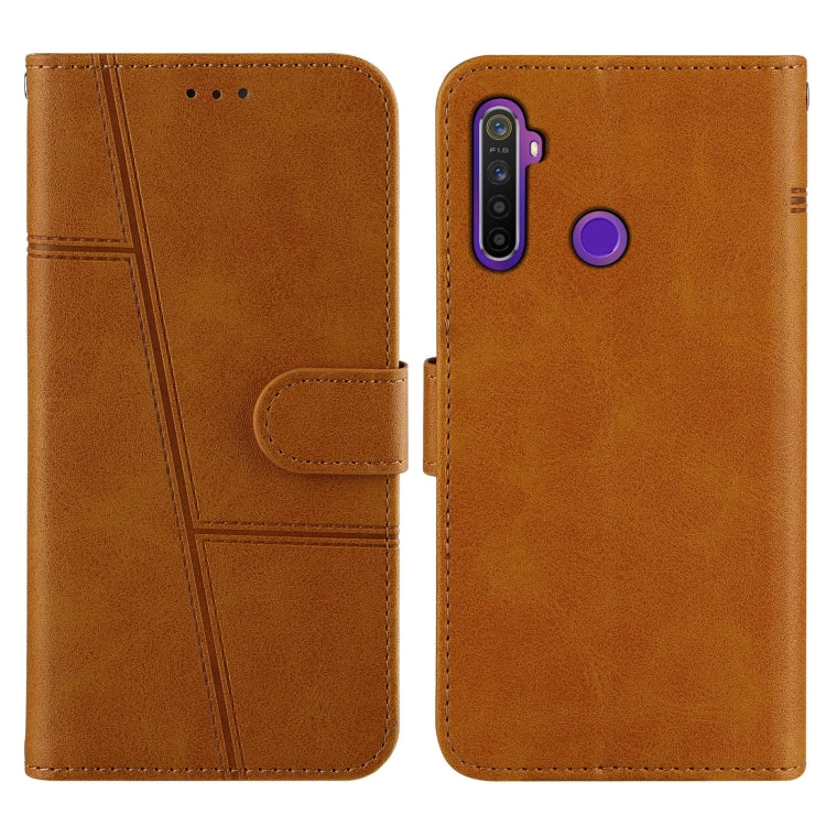 For OPPO Realme 5 / 6i Stitching Calf Texture Buckle Horizontal Flip Leather Case with Holder & Card Slots & Wallet & Lanyard