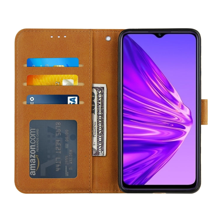 For OPPO Realme 5 / 6i Stitching Calf Texture Buckle Horizontal Flip Leather Case with Holder & Card Slots & Wallet & Lanyard