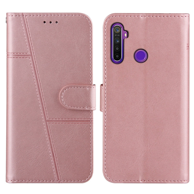 For OPPO Realme 5 / 6i Stitching Calf Texture Buckle Horizontal Flip Leather Case with Holder & Card Slots & Wallet & Lanyard