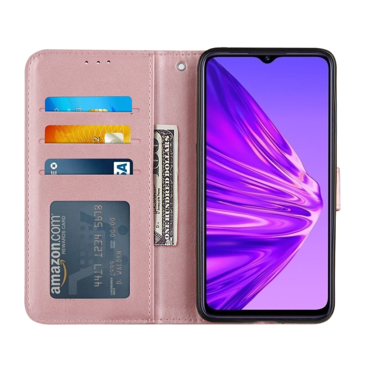 For OPPO Realme 5 / 6i Stitching Calf Texture Buckle Horizontal Flip Leather Case with Holder & Card Slots & Wallet & Lanyard