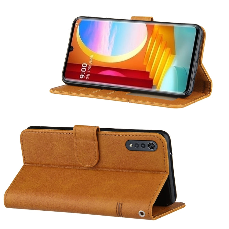 For LG Velvet (4G / 5G) / G9 Velvet Stitching Calf Texture Buckle Horizontal Flip Leather Case with Holder & Card Slots & Wallet & Lanyard