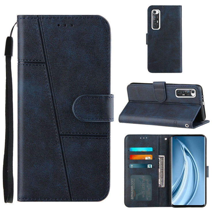 For Xiaomi Redmi Note 10 4G / Note 10S Stitching Calf Texture Buckle Horizontal Flip Leather Case with Holder & Card Slots & Wallet & Lanyard