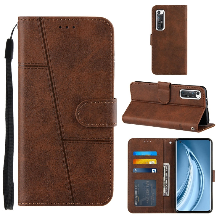 For Xiaomi Redmi Note 10 4G / Note 10S Stitching Calf Texture Buckle Horizontal Flip Leather Case with Holder & Card Slots & Wallet & Lanyard