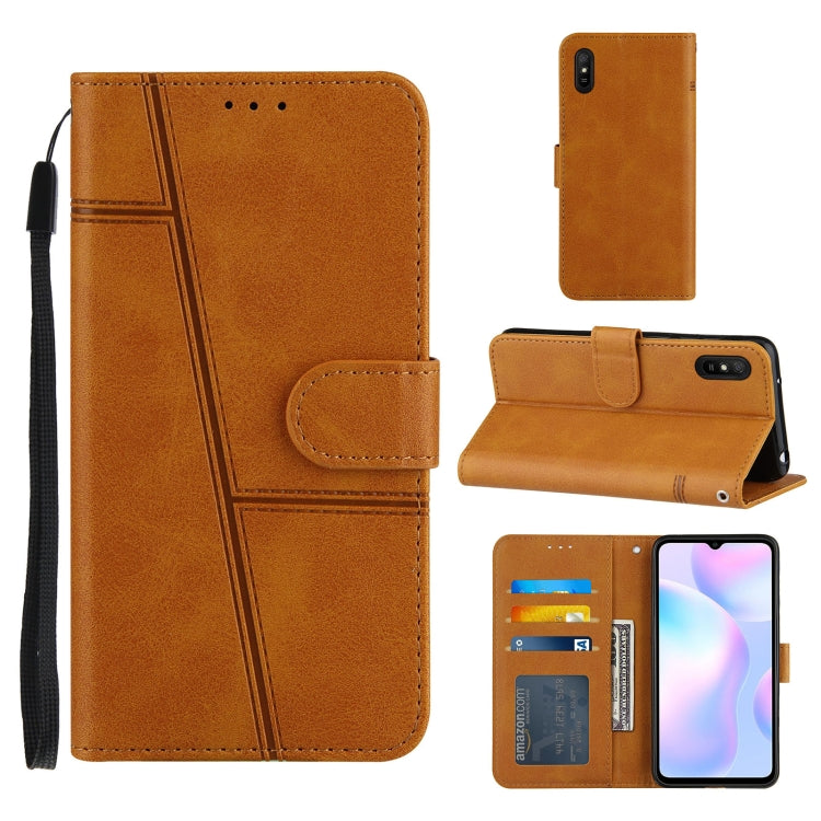 For Xiaomi Redmi 9A Stitching Calf Texture Buckle Horizontal Flip Leather Case with Holder & Card Slots & Wallet & Lanyard