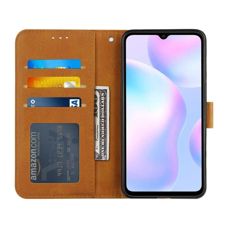 For Xiaomi Redmi 9A Stitching Calf Texture Buckle Horizontal Flip Leather Case with Holder & Card Slots & Wallet & Lanyard