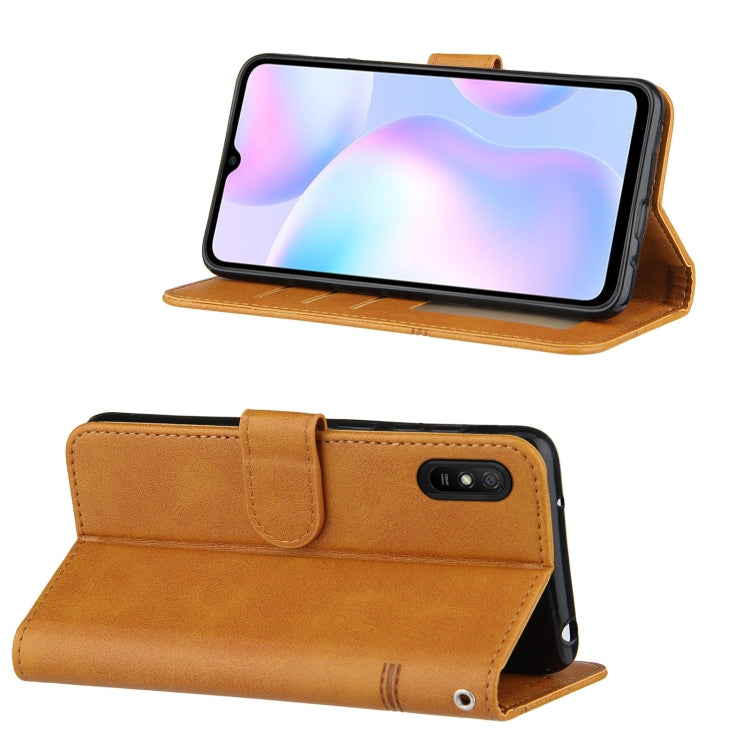 For Xiaomi Redmi 9A Stitching Calf Texture Buckle Horizontal Flip Leather Case with Holder & Card Slots & Wallet & Lanyard