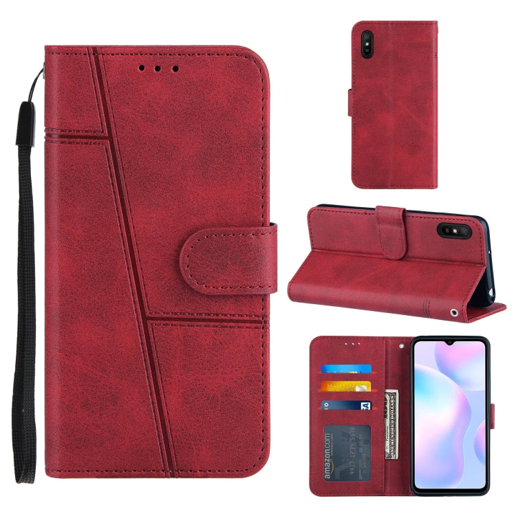 For Xiaomi Redmi 9A Stitching Calf Texture Buckle Horizontal Flip Leather Case with Holder & Card Slots & Wallet & Lanyard