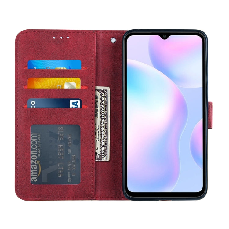 For Xiaomi Redmi 9A Stitching Calf Texture Buckle Horizontal Flip Leather Case with Holder & Card Slots & Wallet & Lanyard