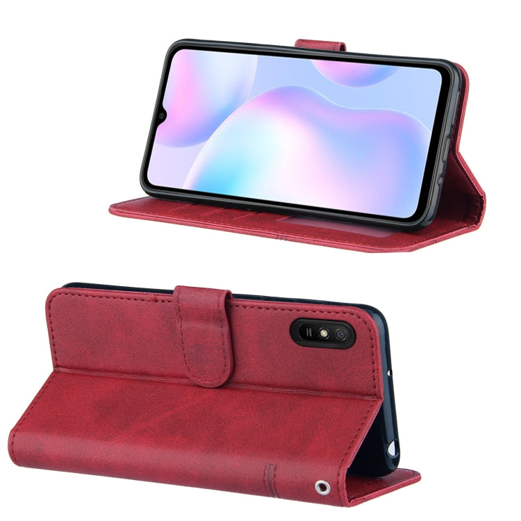 For Xiaomi Redmi 9A Stitching Calf Texture Buckle Horizontal Flip Leather Case with Holder & Card Slots & Wallet & Lanyard