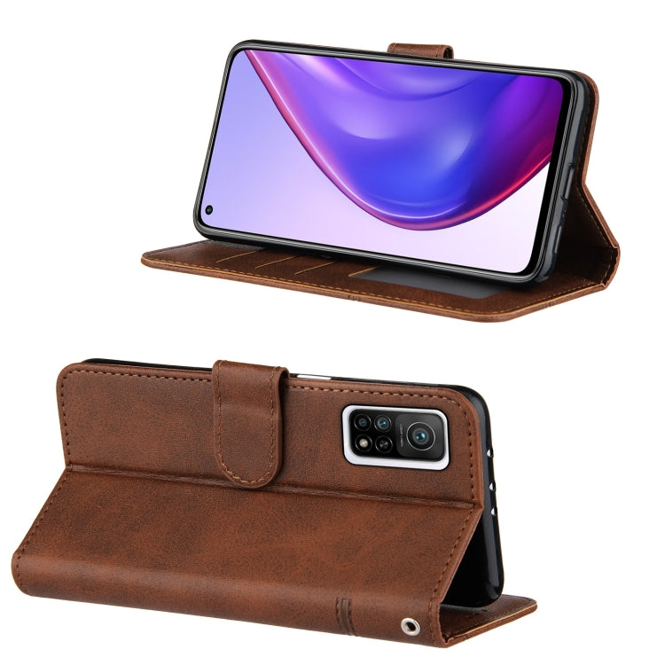 For Xiaomi Mi 10T / 10T Pro Stitching Calf Texture Buckle Horizontal Flip Leather Case with Holder & Card Slots & Wallet & Lanyard