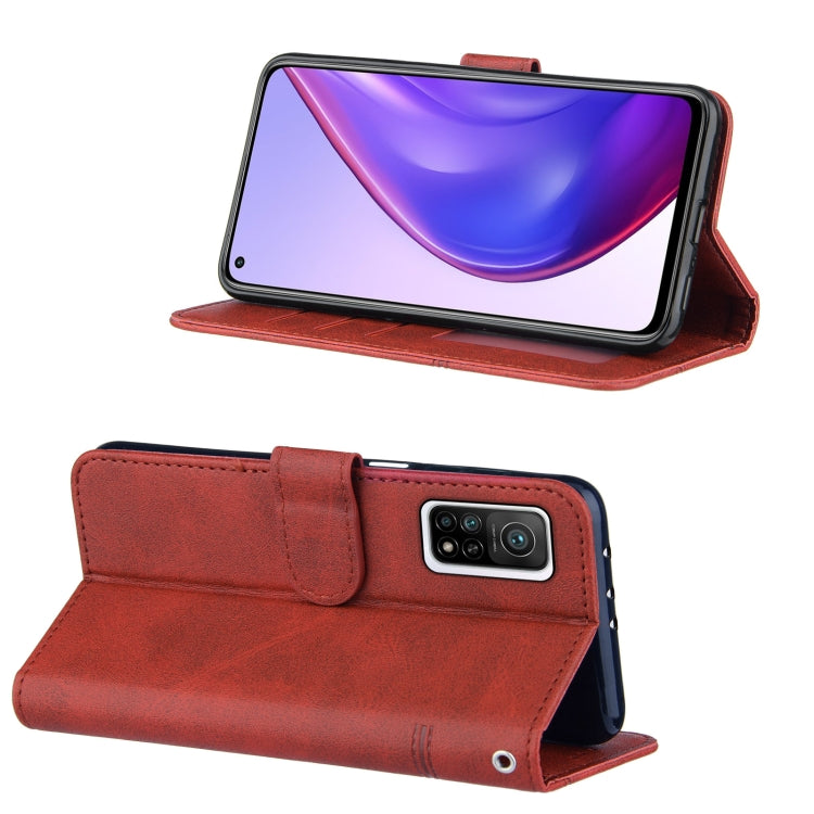 For Xiaomi Mi 10T / 10T Pro Stitching Calf Texture Buckle Horizontal Flip Leather Case with Holder & Card Slots & Wallet & Lanyard