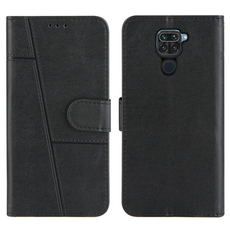 For Xiaomi Redmi Note 9 Stitching Calf Texture Buckle Horizontal Flip Leather Case with Holder & Card Slots & Wallet & Lanyard
