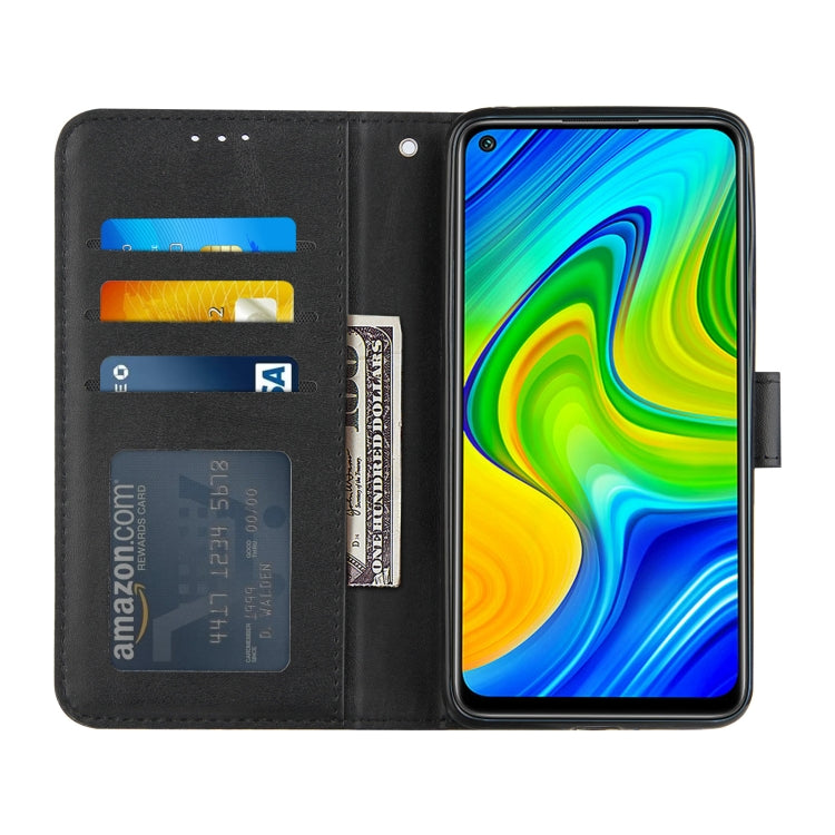 For Xiaomi Redmi Note 9 Stitching Calf Texture Buckle Horizontal Flip Leather Case with Holder & Card Slots & Wallet & Lanyard