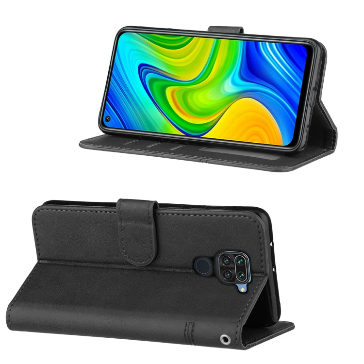 For Xiaomi Redmi Note 9 Stitching Calf Texture Buckle Horizontal Flip Leather Case with Holder & Card Slots & Wallet & Lanyard
