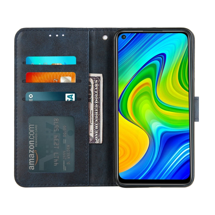 For Xiaomi Redmi Note 9 Stitching Calf Texture Buckle Horizontal Flip Leather Case with Holder & Card Slots & Wallet & Lanyard