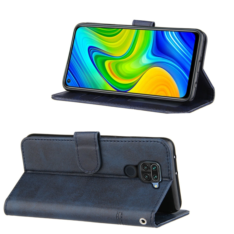 For Xiaomi Redmi Note 9 Stitching Calf Texture Buckle Horizontal Flip Leather Case with Holder & Card Slots & Wallet & Lanyard