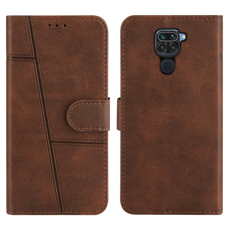 For Xiaomi Redmi Note 9 Stitching Calf Texture Buckle Horizontal Flip Leather Case with Holder & Card Slots & Wallet & Lanyard